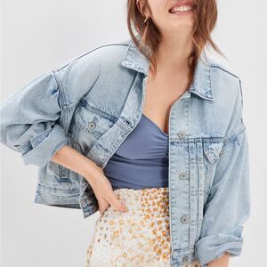 AMERICAN EAGLE Women's Cropped Denim Jacket Size XS